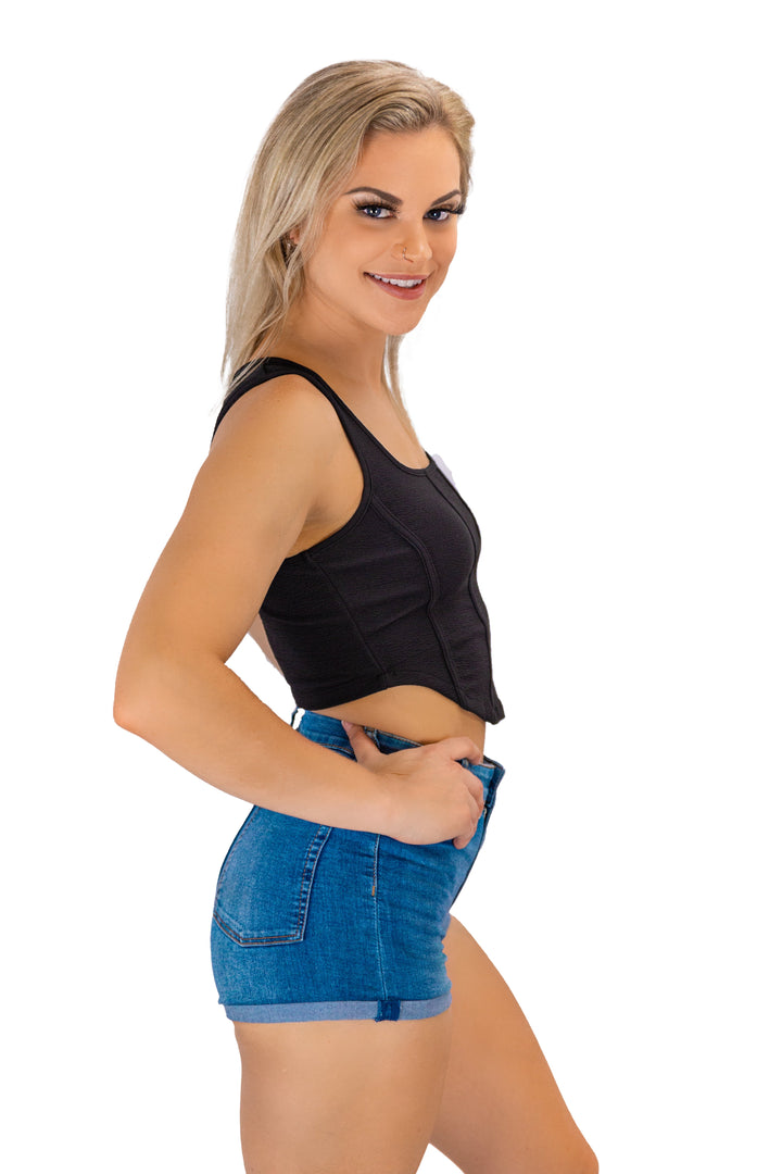 Sleek Versatile Bodice Black Tank Top