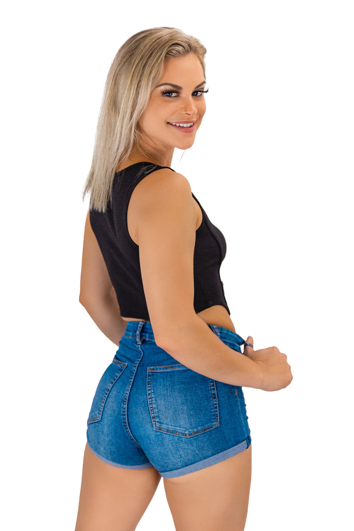 Versatile Black Bodice Tank Top