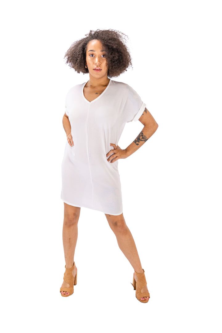 Lattest Style Pure White Shift Dress for Women