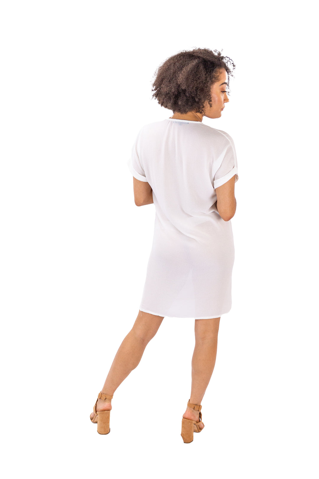 Pure Elegance White Shift Dress for Women
