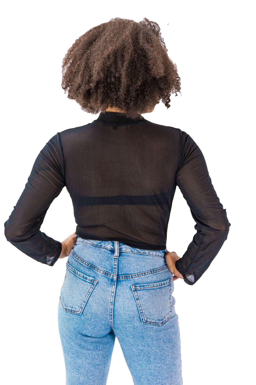 Sheer Luxury Black Mesh Top