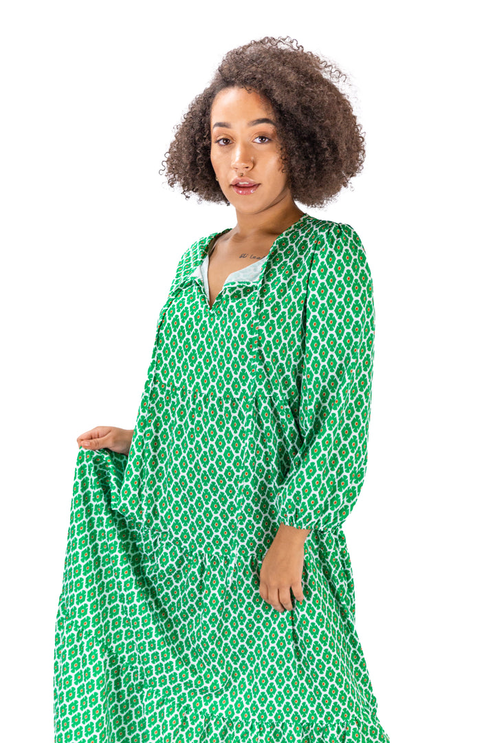 Emerald Enchantment Green Midi Dress