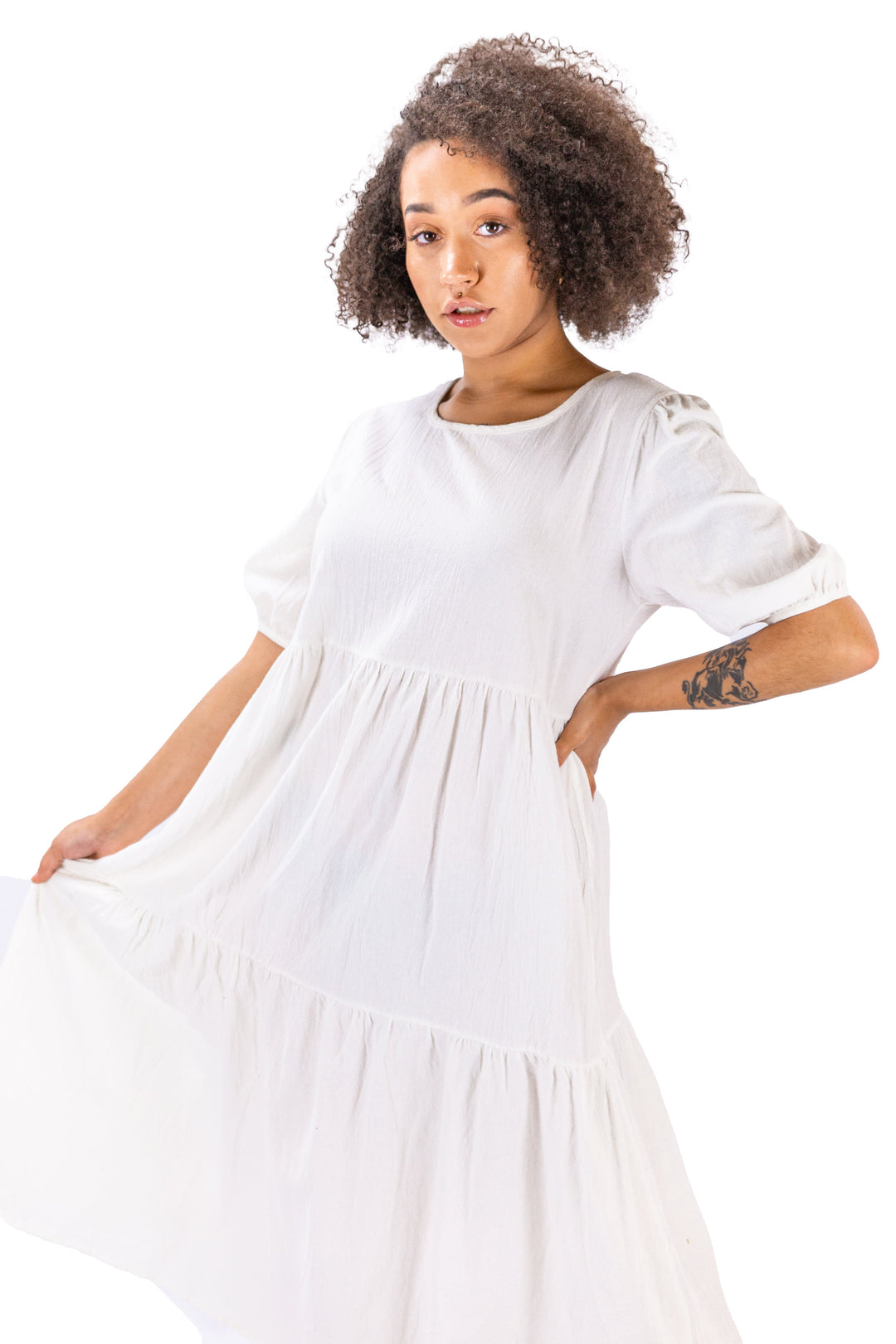 Elegant Simplicity White Midi Dress