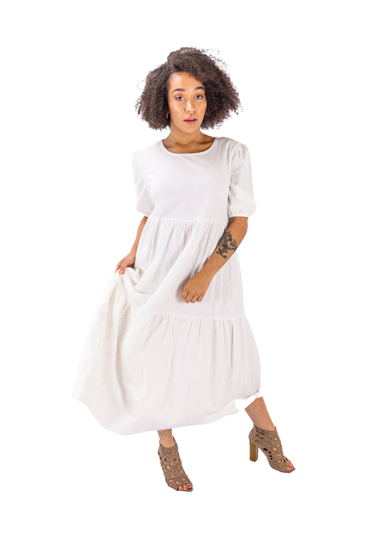 Elegant Simplicity White Midi Dress