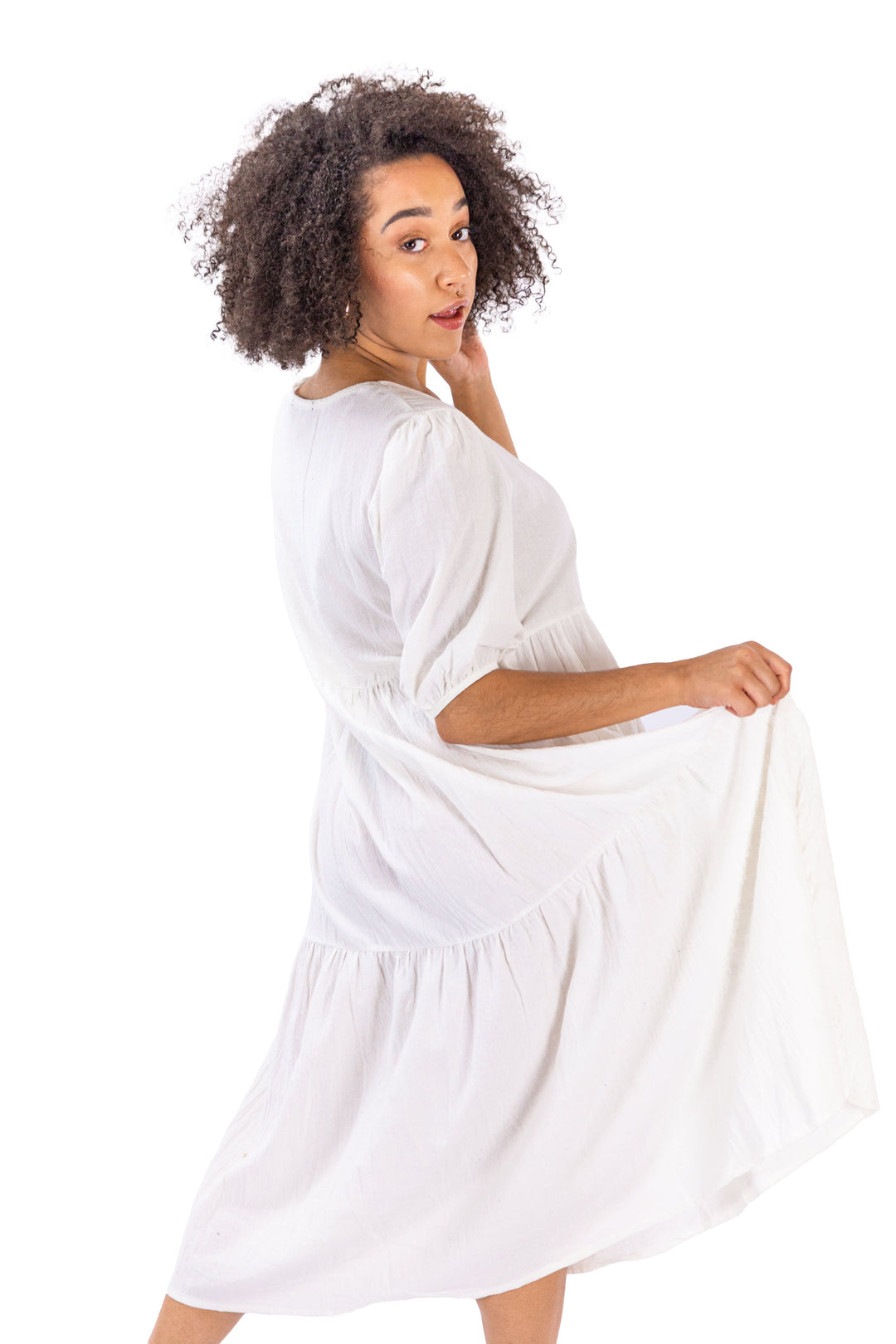 Elegant Simplicity White Midi Dress