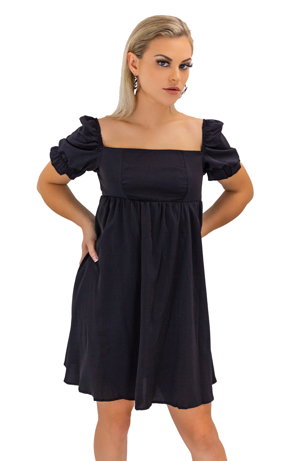 Sweetheart Neckline Black Mini Dress