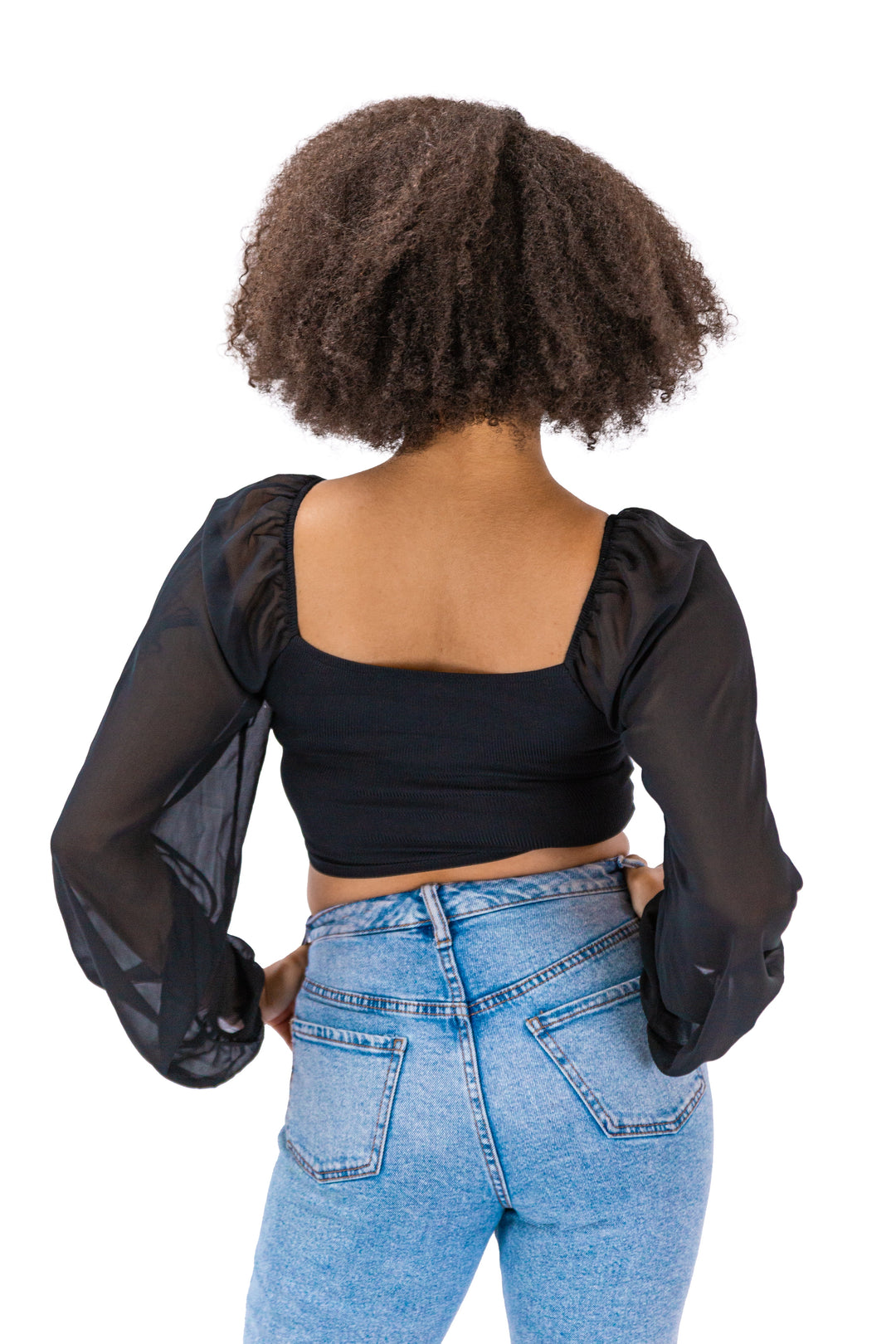 Noir Allure: Drawstring Elegance Crop Top