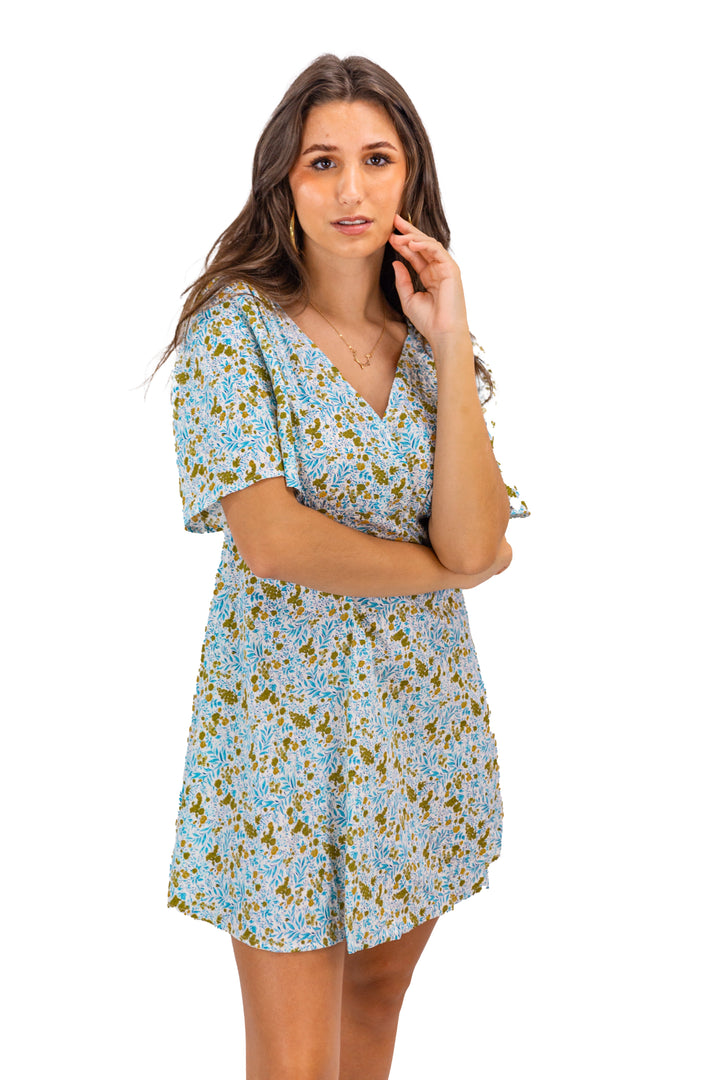 Butterfly Sleeve Ensemble Floral Dress